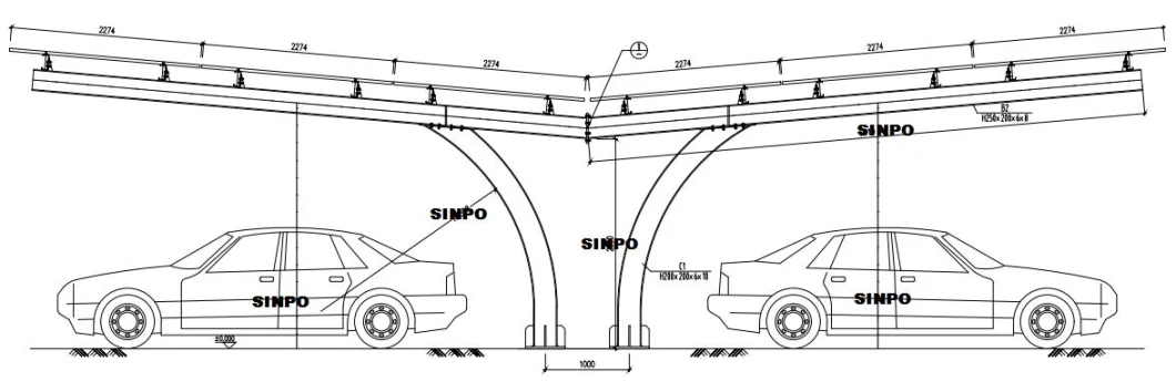 Solar Carport Mounting Structure Support Aluminium Solar Panel Car Parking System