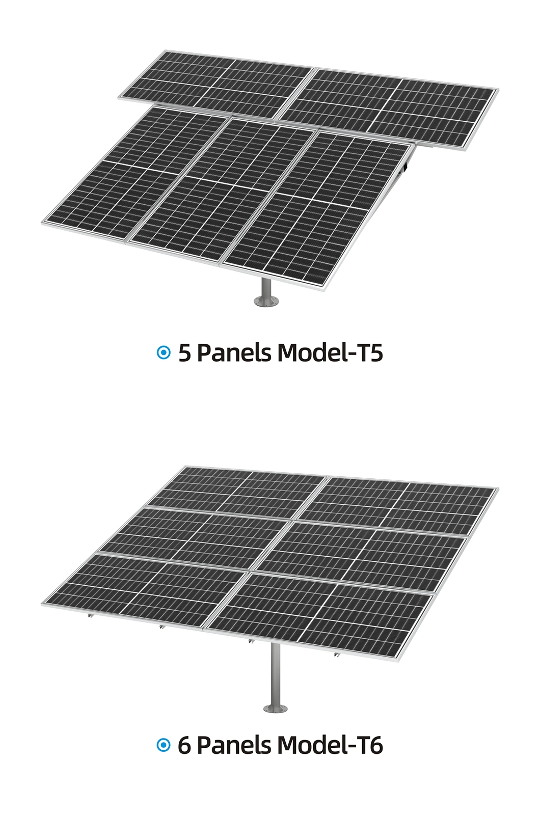 Dual Axis Solar PV Tracking System 3200W Smart Tracker Sun Power Clean Energy 4G Solar Power Generation Support Bracket T6